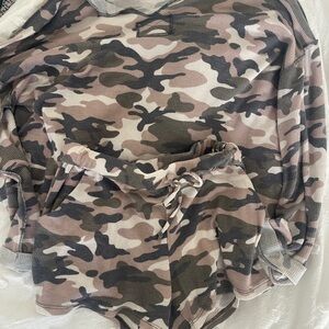 Camouflage Women's Top and Shorts lounge Set